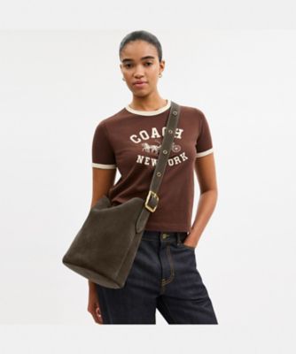 【美品】COACH ベージュ バケットショルダーバッグ COACH コーチ レディース ショルダーバッグ 丸形 カメラバッグ